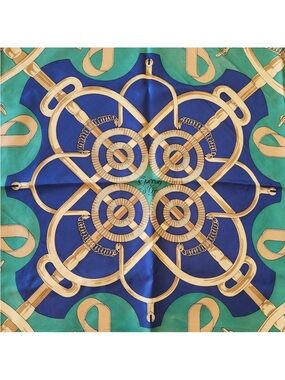 Hermès Eperon D’OrCarre 90 Silk Scarf